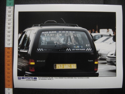 Pressefoto Gamma 2000 Taxi en Greve Auto Renault Paris Fahrer im Streik