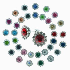 Ohrstecker 12 mm rund Diamanten Glas Kristall. Farboptionen