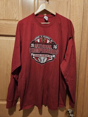 Alabama Shirt Long Sleeve Crimson Tide Red 2016 National