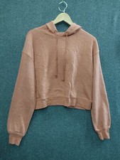 Sweatshirt Hoodie Women's Small Light Brown Cropped Long Sleeve
