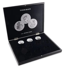 Lighthouse VOLTERRA Presentation Case For 10" Tudor Beasts 2 Oz Silver Coins NEW