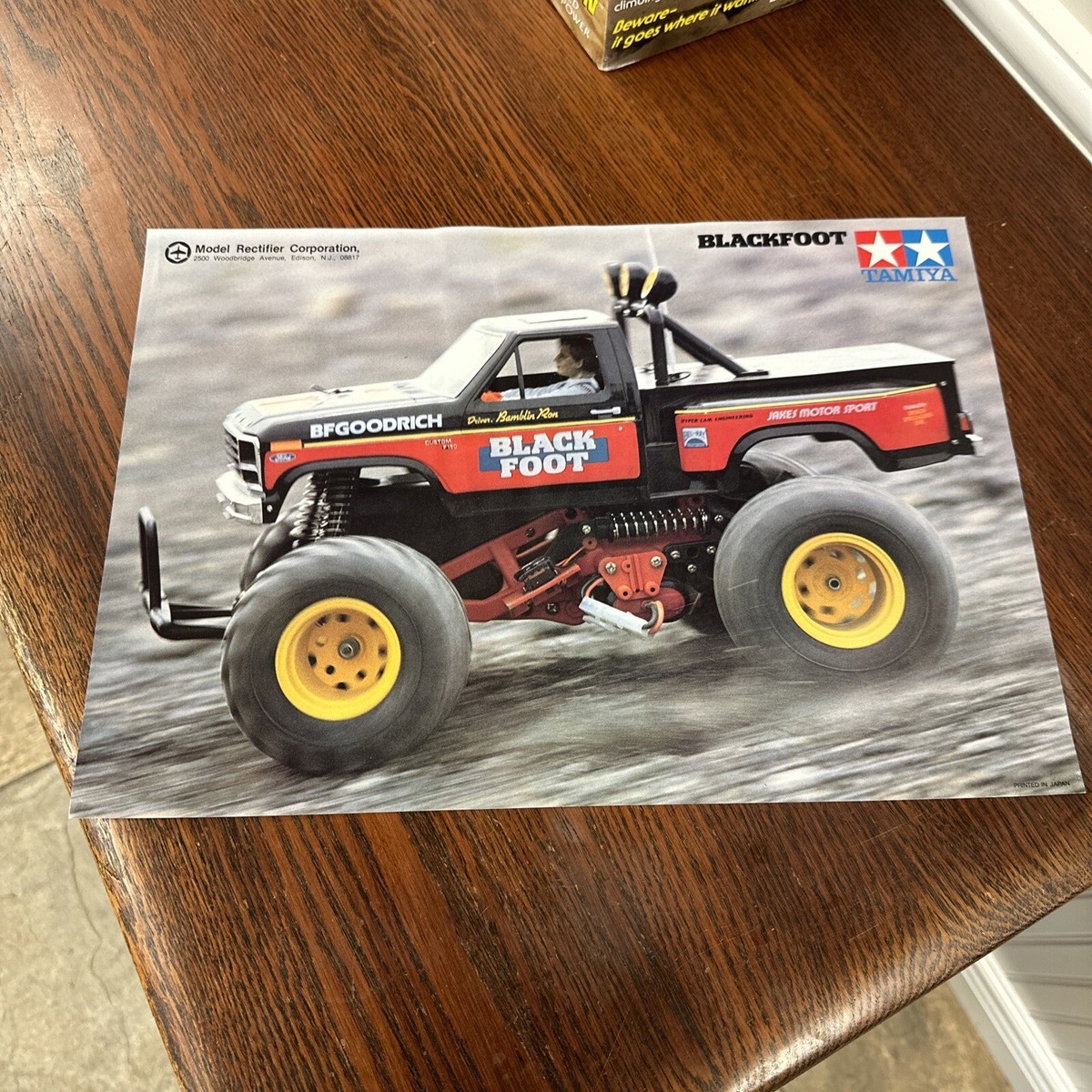 Rare Vintage Tamiya Blackfoot Poster 14 in x 10 in One Sided. MRC
