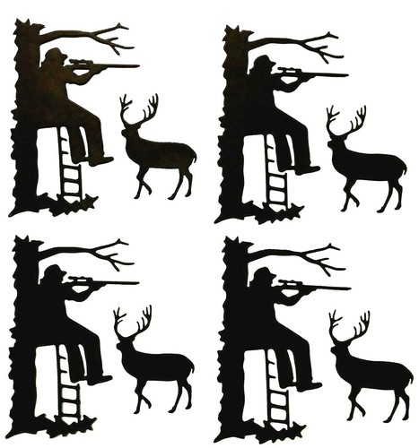 8 Hunter In Tree Stand Ready To Shoot Big Buck Silhouette Die Cut Cuts Clipart Ebay