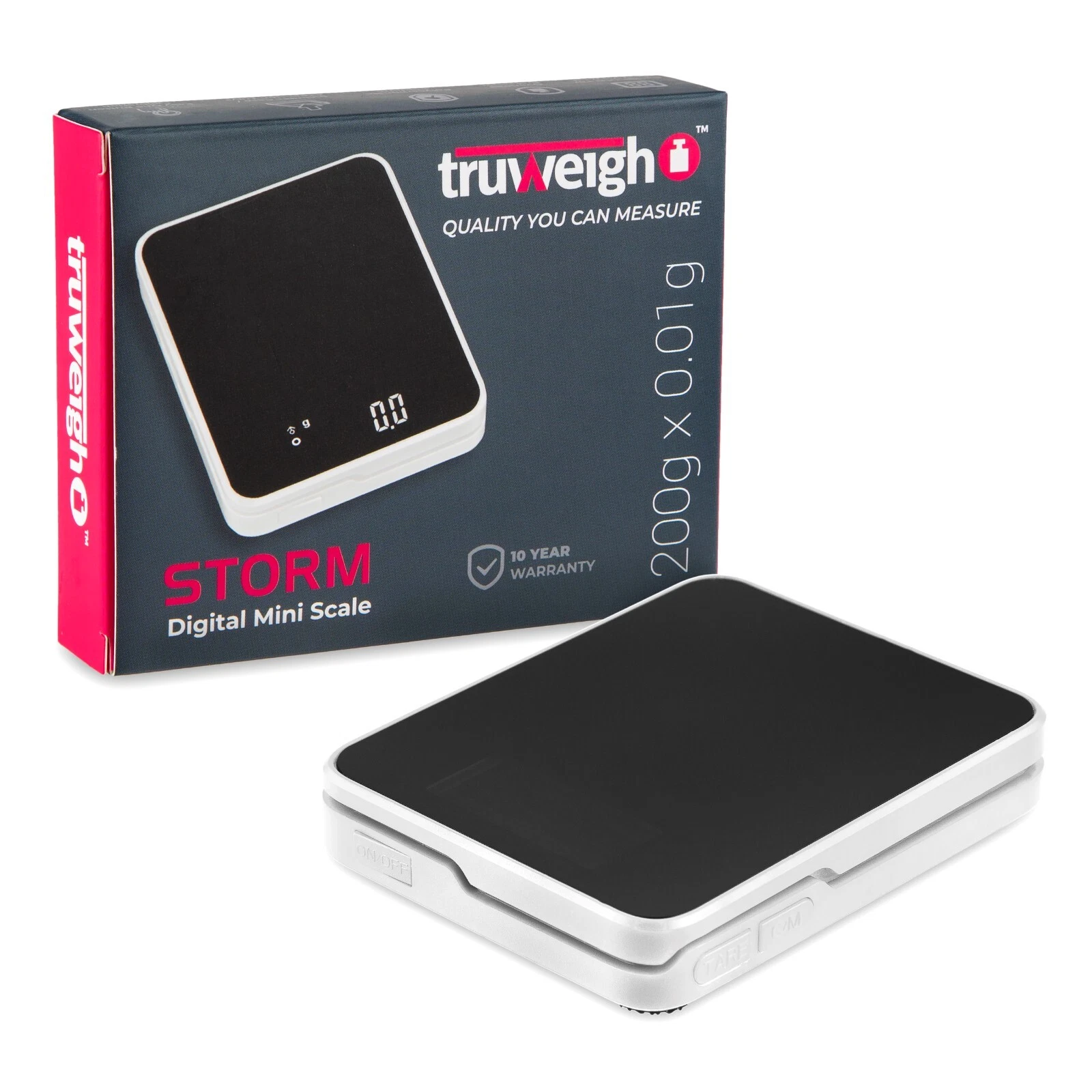 Truweigh Digital Kitchen Food Scale for Cooking - Grams & Ounces 200g x 0.01g