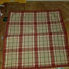 Ralph Lauren "Red/Khaki Plaid" Euro Pillow Sham