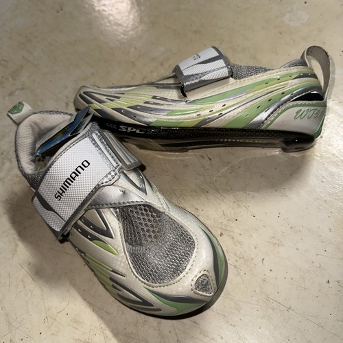 Shimano SH-WT51 Women's Cycling Shoes White Size 5 EU 36 Carbon Triathlon SPD SL - Picture 3 of 14