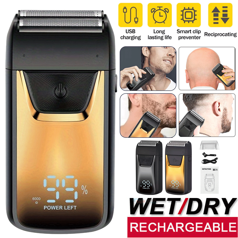Powerful USB Recharge Shaver for Men Barber Foil Electric Shaver Beard Shaver US
