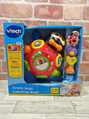 VTech Crazy Legs Learning Bug Cute Baby Toy Learn Shapes and Numbers NIB