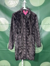 Guess Vintage Faux Fur Heavy Weight Snakeskin Jacket In Grey/black Sz Small-vguc