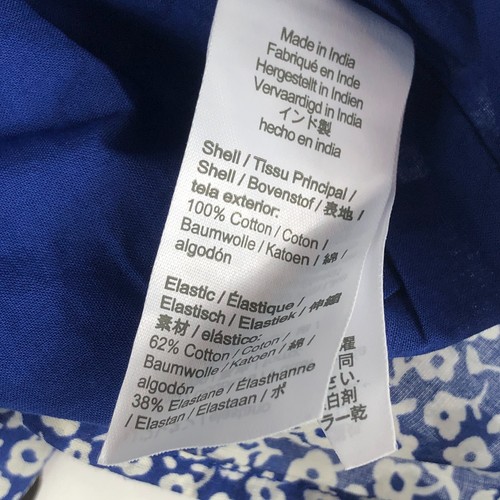 J.CREW CREWCUTS Girls' Smocked Blue Floral Cotton Voile Skirt XL BY169 - Picture 3 of 4
