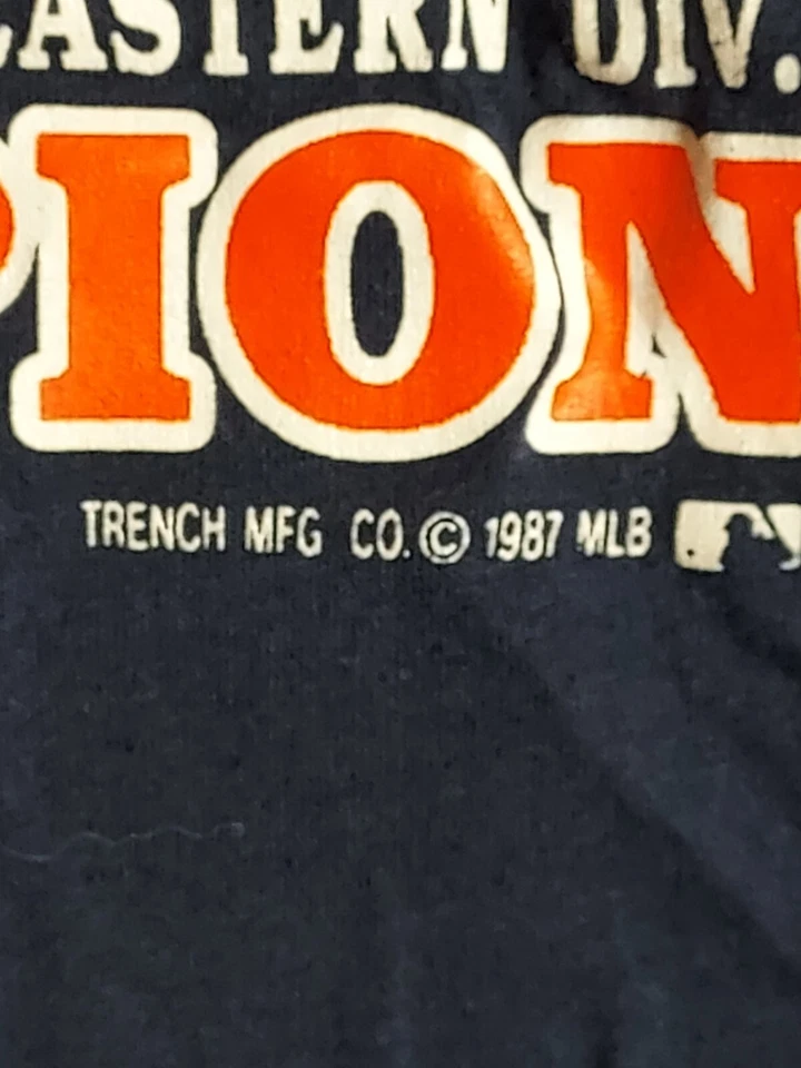 Vintage Detroit Tigers Single Stitch 1987 Eastern Division Champs Mens Small... - Image 3 of 4