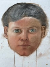 PORTRAIT MANN GROSSE KREIDEZEICHNUNG ZEICHNUNG AUF PAPIER 43x61cm STUDIE