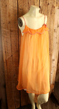 Vintage Hollywood Vassarette Babydoll Nightgown in Orange Size Medium