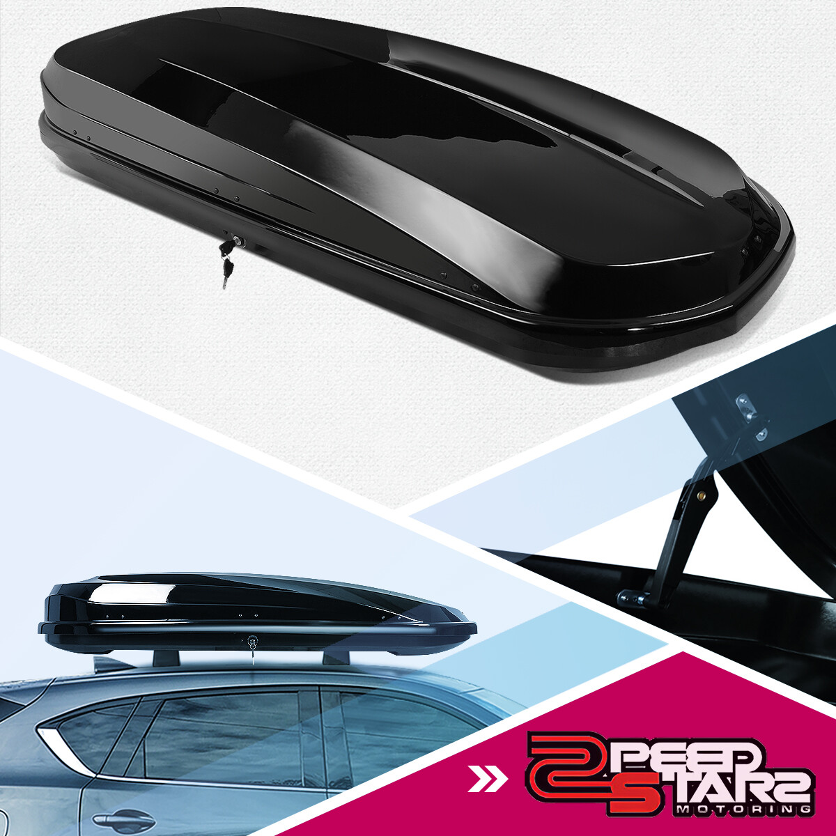 Lockable Glossy Car SUV Roof Top Luggage Cargo Storage Box 78"L x 31"W x 15"H eBay