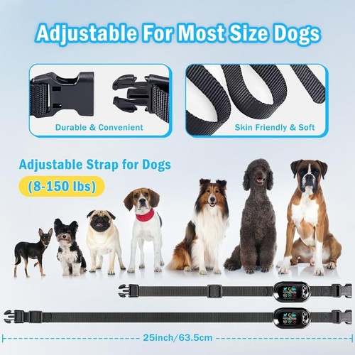 ๐ถ2 Pack Dog Bark Collar, Upgraded LED Screen Dog Shock Collars for Large/Medium - Picture 6 of 9