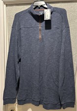 NWT Men  s Roundtree  York 2XT Dk Navy-98 1/4 Zip Mock Turtleneck- Ret 79.50