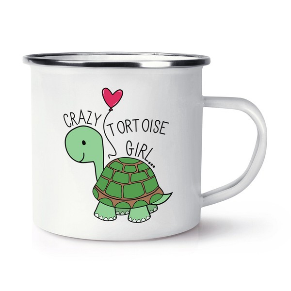 VerrüCkte SchildkröTe MäDchen Emaille Becher Tasse Tiere Scherz Pet Tochter Kids-image