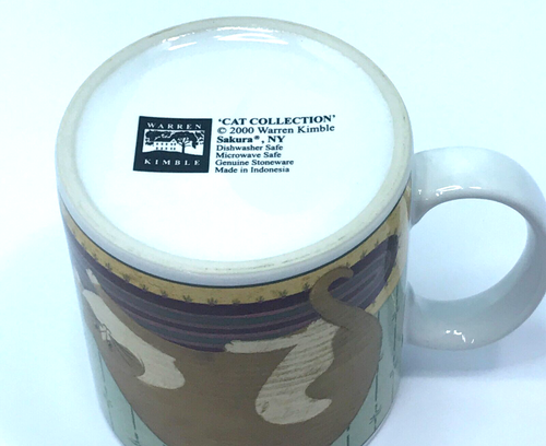 Sakura Warren Kimble Coffee Mug Cat Collection VTG Orange White Fat Kitty - Picture 7 of 12