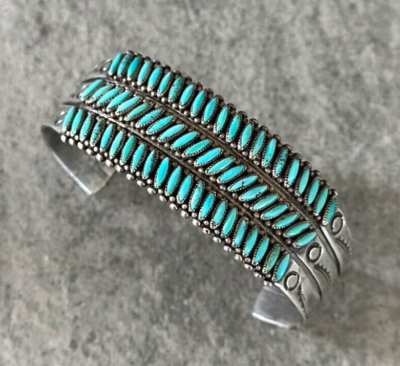 All Coils!!!! Vintage Native American Navajo Turquoise Sterling Silver Sturdy Bracelet All Coils!!!! Vintage Native American Navajo Turquoise Sterling Silver Sturdy Bracelet