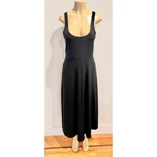 J.Crew Tank Maxi Dress Sz M Fit Flare Black Minimalist J. Crew Jcrew