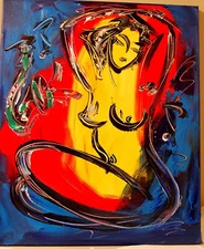 NUDE████████ MODERN CANVAS  original oil painting ABSTRACT ART ██████GRHY909..