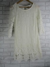 Dotti womens pencil dress 10 white floral lace Cotton Nylon