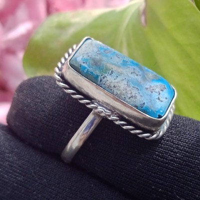 Ethnic Copper Turquoise Gemstone 925 Sterling Silver Plated Ring