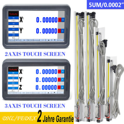 2/3 Achsen Digitalanzeige LCD DRO Touch Screen Anzeige 5µm Lineare Skala Scale 