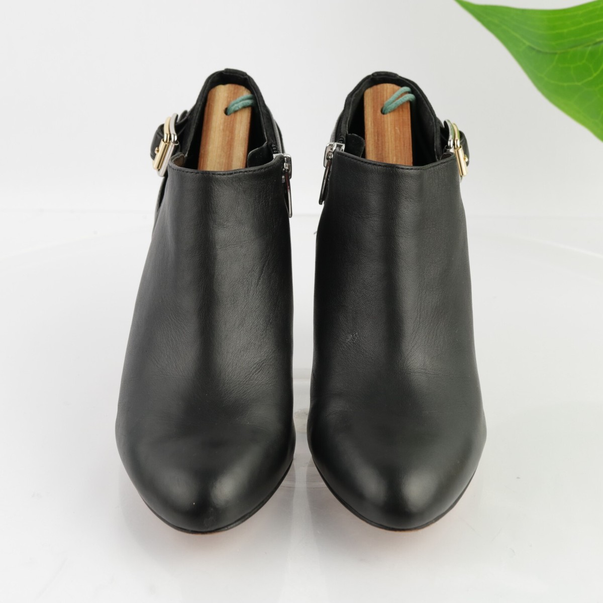 Vince Camuto Women's Vayda Boots Size Black Leather Stacked Heel