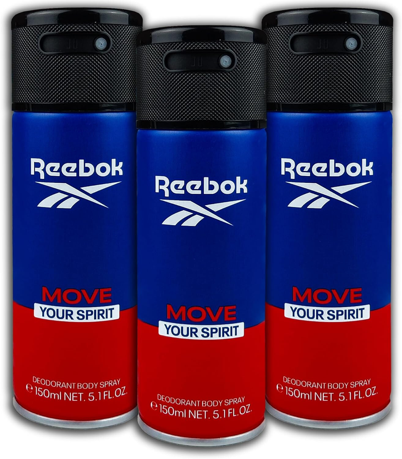 Reebok Move Your Spirit Men Body Spray 3 x 150 ml deodorante