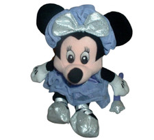 Sugar Plum Minnie Mouse The Disney Store Bean Bag Plush Doll 10.5" Purple Silver