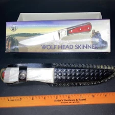 NEW CHIPAWAY CUTLERY Wolf Head Skinner Knife 12" BOWIE KNIFE WITH SHEATH.