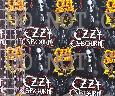Custom 100% Cotton Woven Fabric Ozzy Osbourne Singer Artist by the 1/4 Yard