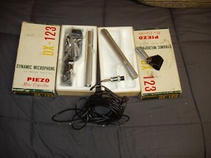 Microphone Pair... Mura DX123 Dual Impednce Piezo Mics...NOS