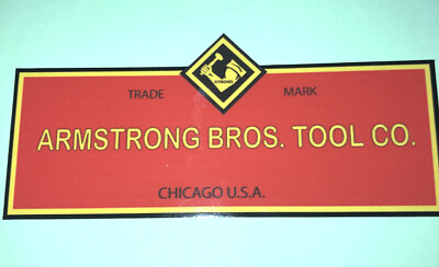 Armstrong Bros. Tool Co Decals For Restoring Tool Box 4 1/2  Decals set of 2