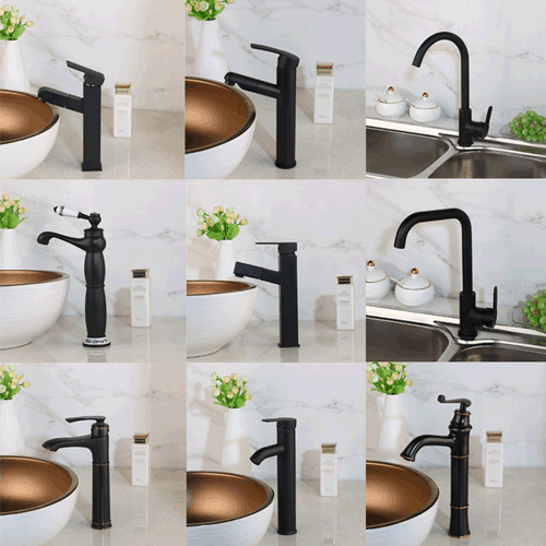 Bathroom/Kitchen Black Basin Sink Vanity Mixer Faucet Single Handle Brass Tap - Picture 1 of 70