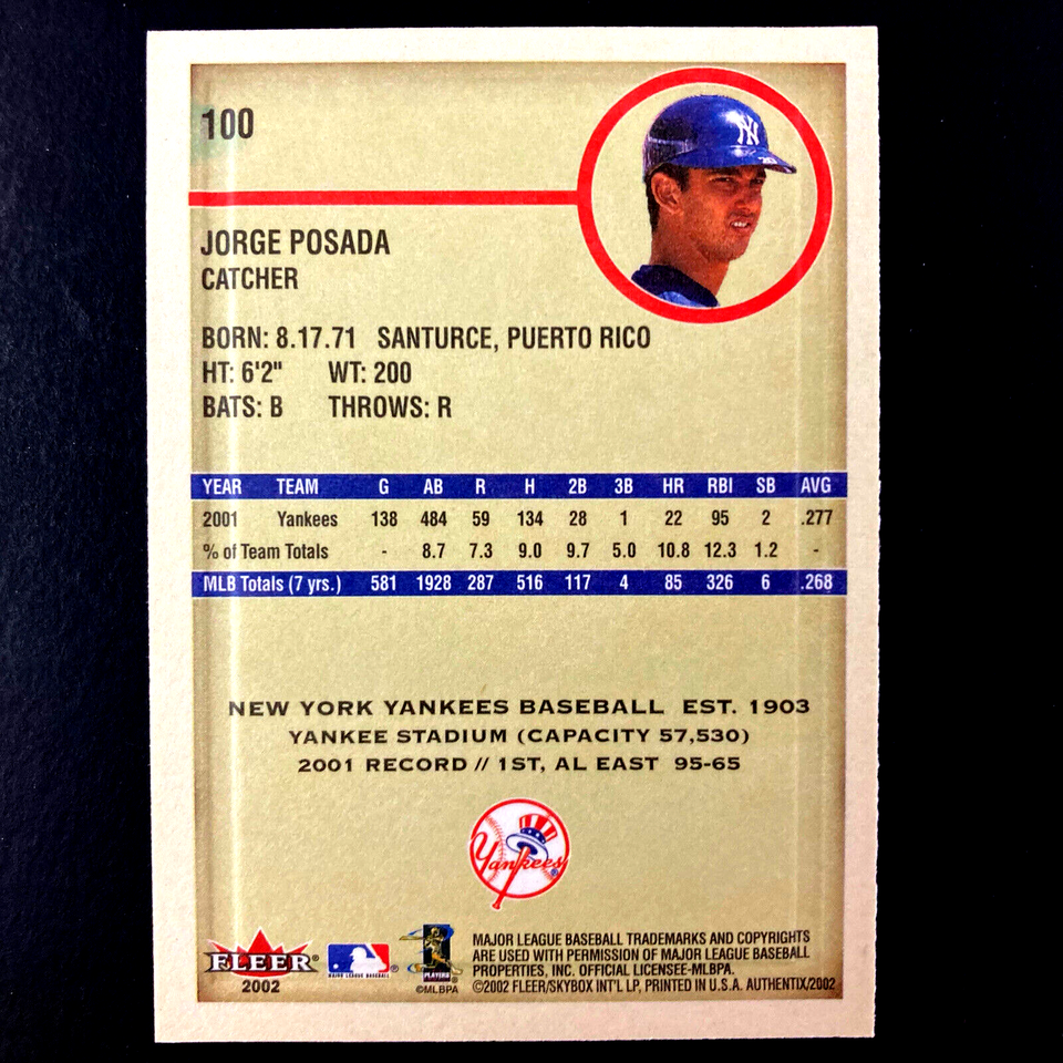 Posada 2002 Fleer Authentix Card 100 MLB New York Yankees eBay