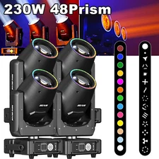 4Pcs 230W LED Moving Head Light RGBW Gobo Beam Stage DJ Disco DMX Spot Lighting