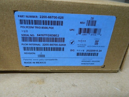 Polycom 2200-66700-025 Real Presence TRIO 8500 Conference VoIP Phone NEW - Afbeelding 2 van 5