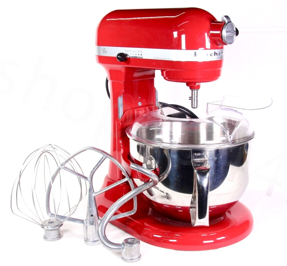 KITCHENAID Pro 600 Mixer Empire RED Lift Stand 3 Attachments & Pour Shield  USA