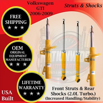 Bilstein OEM Front Struts & Rear Shocks For 2006-2009 Volkswagen GTI 9 Yr Warra.