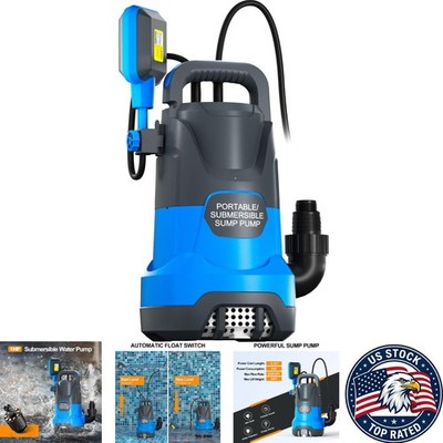 Portable 1HP Sump Pump with Float Switch | Efficient Water Removal Solution