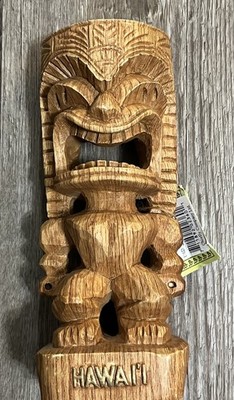 Hawaiian Handmade Tiki Wood Carving Love Tiki Polynesian Figurine 6''