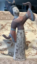 VINTAGE CHINESE TANG STYLE CLAY DANCING LADY FIGURINE