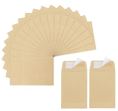 180 Pack Coin Envelopes 2.35''3.5'', Brown Kraft Small Seed Packets, Full-Flap Sea