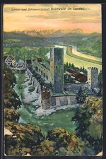 AK Grünwald im Isartal, Schloß und Schloßw...