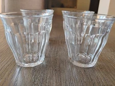 Set of 4, Vintage Duralex Clear Glass Shot Glasses, Made in France