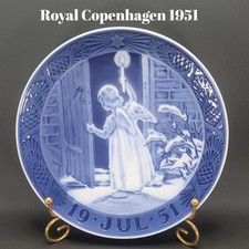 Angelo di Natale 1951 Prima Classe Reale Copenaghen Anno Piatto ROYAL COPENHAGEN
