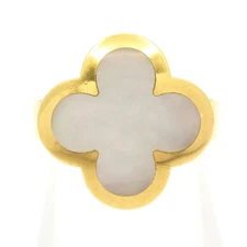 Auth Van Cleef & Arpels Pure Alhambra - 18K Yellow Gold Mother of Pearl J*******