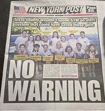 New York Post Tuesday, July 8, 2025 Texas Flood New York Yankees